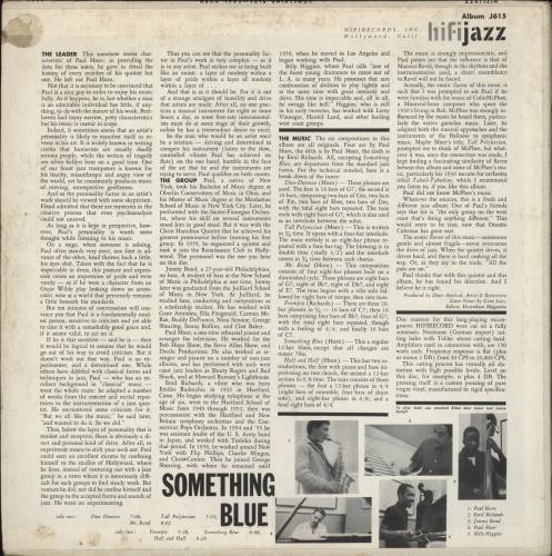 Paul Horn Something Blue vinyl LP album (LP record) Spanish PH2LPSO849399