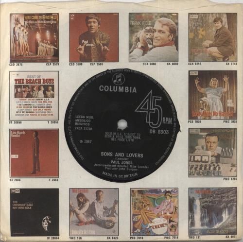 Paul Jones Sons And Lovers 7" vinyl single (7 inch record / 45) UK PJO07SO255819