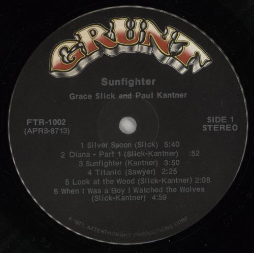 Paul Kantner Sunfighter - Complete vinyl LP album (LP record) US PKALPSU190211