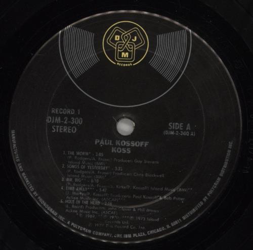 Paul Kossoff Koss - VG 2-LP vinyl record set (Double LP Album) US KOS2LKO882138