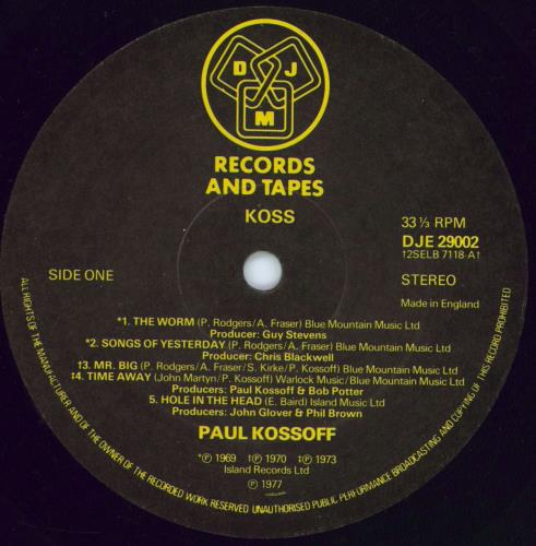 Paul Kossoff Koss 2-LP vinyl record set (Double LP Album) UK KOS2LKO93638