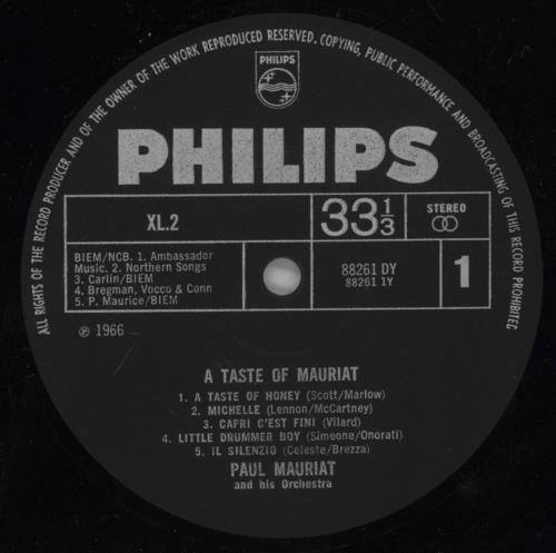 Paul Mauriat A Taste Of Mauriat vinyl LP album (LP record) UK PMRLPAT576473