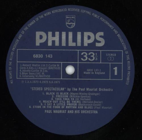 Paul Mauriat Stereo Spectacular vinyl LP album (LP record) UK PMRLPST745215