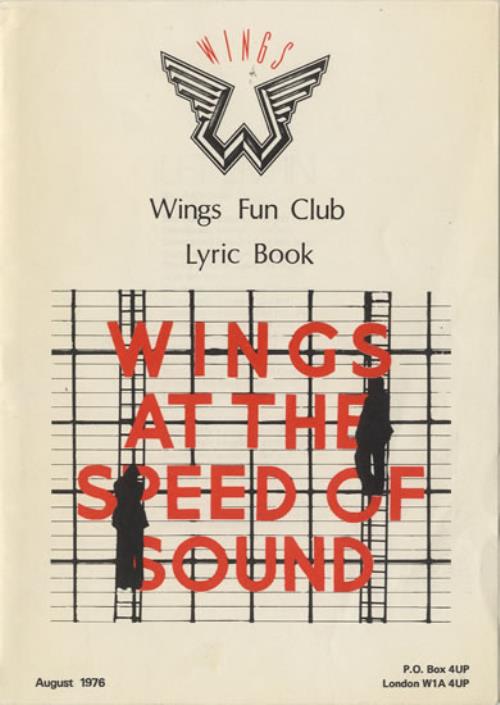 Paul McCartney and Wings At The Speed Of Sound + Wings Fun Club Lyric Booklet vinyl LP album (LP record) UK MCCLPAT558637