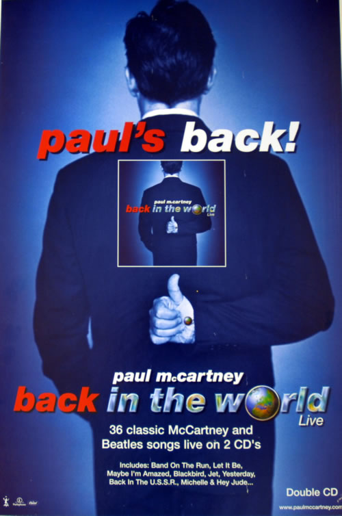 Paul McCartney and Wings Back In The World Live display UK MCCDIBA610518