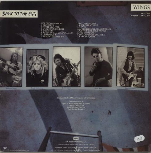 Paul McCartney and Wings Back To The Egg vinyl LP album (LP record) Australian MCCLPBA273170
