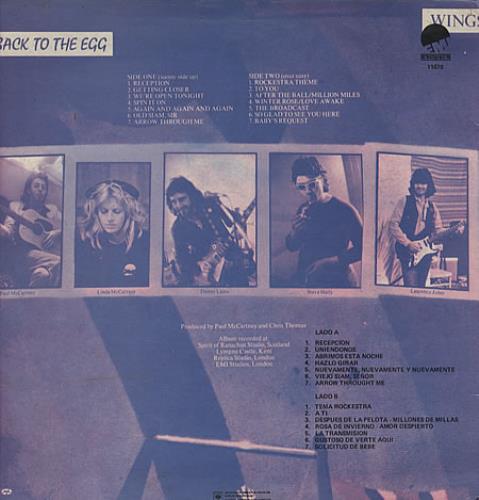 Paul McCartney and Wings Back To The Egg vinyl LP album (LP record) Colombian MCCLPBA274088