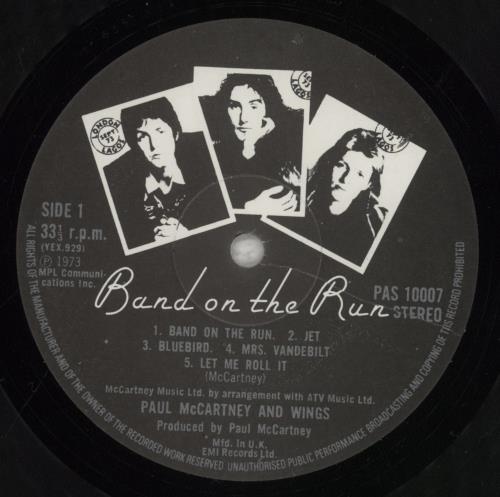 Paul McCartney and Wings Band On The Run - 2nd vinyl LP album (LP record) UK MCCLPBA856487