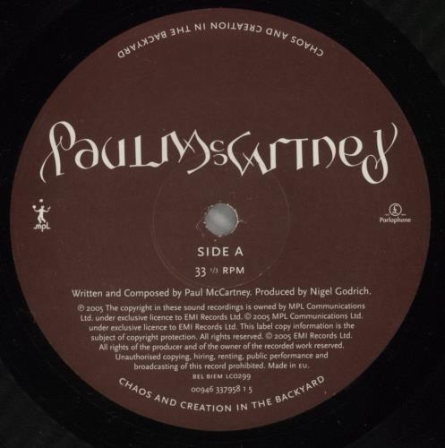 Paul McCartney and Wings Chaos And Creation In The Backyard - VG vinyl LP album (LP record) UK MCCLPCH880730