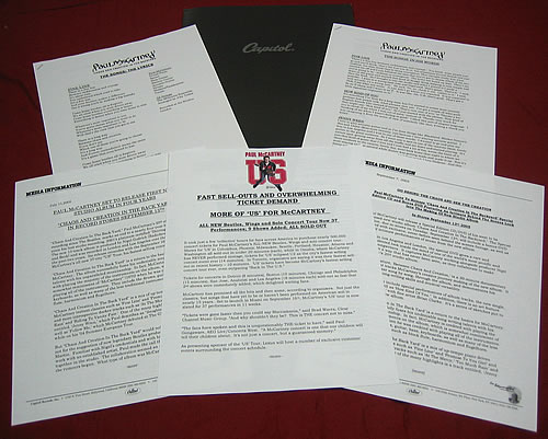 Paul McCartney and Wings Chaos And Creation In The Backyard media press pack US MCCPPCH341586