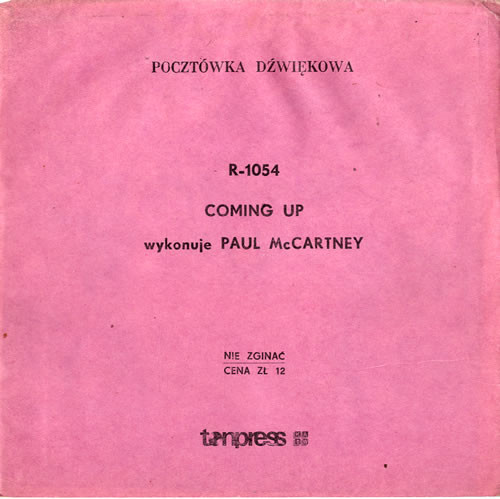 Paul McCartney and Wings Coming Up - Flexi 7" vinyl picture disc (7 inch picture disc single) Polish MCC7PCO71663