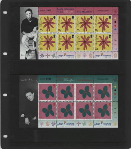 Paul McCartney and Wings Complete Set Of Limited Edition Stamp Designs memorabilia Isle Of Man MCCMMCO588701
