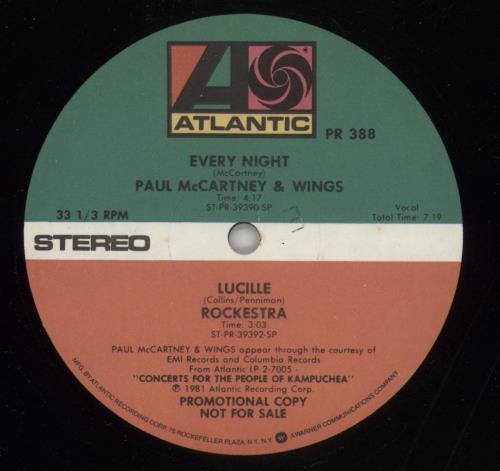 Paul McCartney and Wings Concerts For The People Of Kampuchea 12" vinyl single (12 inch record / Maxi-single) US MCC12CO863715