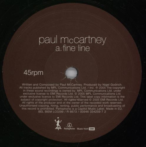 Paul McCartney and Wings Fine Line 7" vinyl single (7 inch record / 45) UK MCC07FI333352
