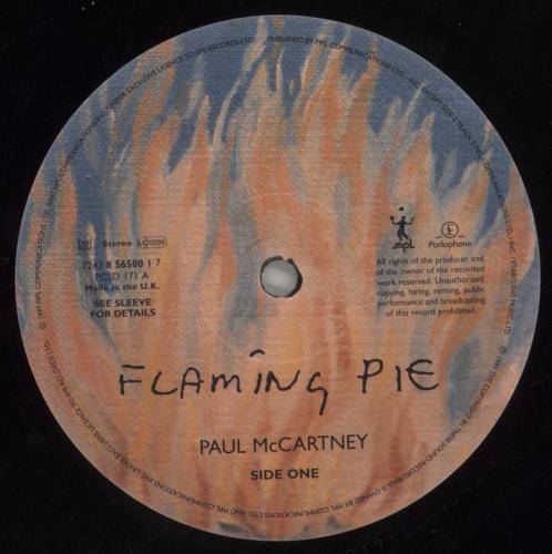 Paul McCartney and Wings Flaming Pie - Promo Stickered vinyl LP album (LP record) UK MCCLPFL858498