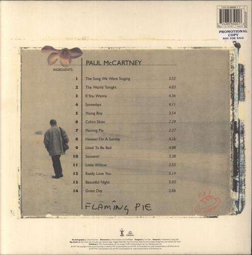 Paul McCartney and Wings Flaming Pie - Promo Stickered vinyl LP album (LP record) UK MCCLPFL858498