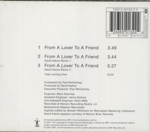 Paul McCartney and Wings From A Lover To A Friend CD single (CD5 / 5") UK MCCC5FR199399
