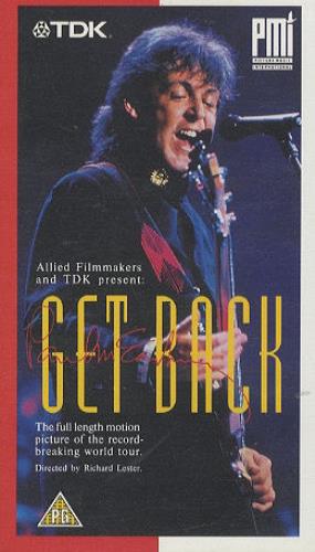 Paul McCartney and Wings Get Back video (VHS or PAL or NTSC) UK MCCVIGE176779