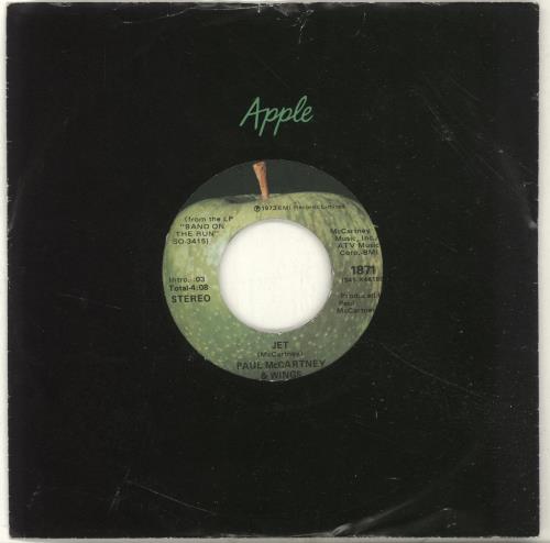 Paul McCartney and Wings Jet 7" vinyl single (7 inch record / 45) US MCC07JE698719