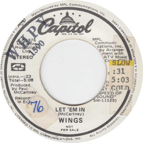 Paul McCartney and Wings Let 'Em In 7" vinyl single (7 inch record / 45) US MCC07LE485632