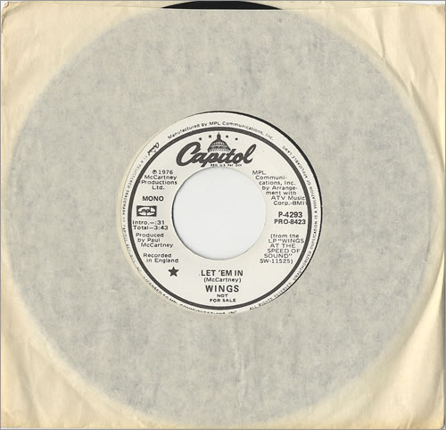 Paul McCartney and Wings Let 'Em In 7" vinyl single (7 inch record / 45) US MCC07LE485633