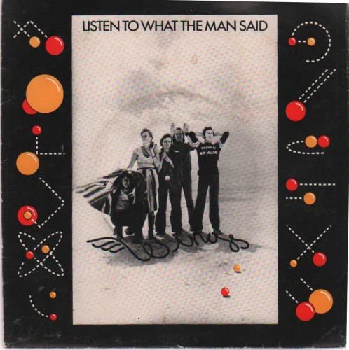 Paul McCartney and Wings Listen To What The Man Said + P/S 7" vinyl single (7 inch record / 45) New Zealand MCC07LI659373