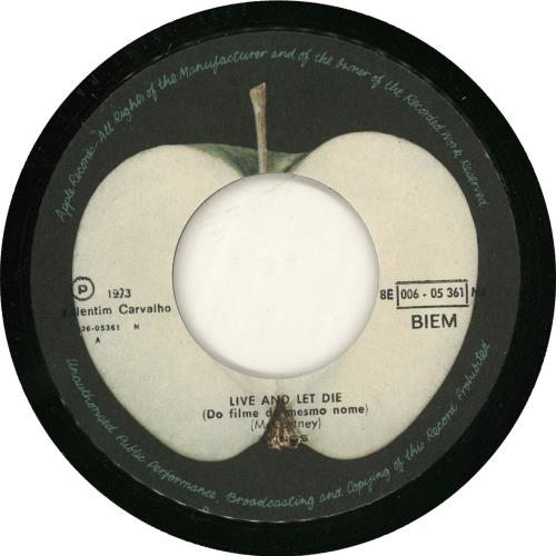Paul McCartney and Wings Live And Let Die 7" vinyl single (7 inch record / 45) Portuguese MCC07LI727706