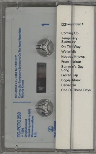Paul McCartney and Wings McCartney II cassette album UK MCCCLMC759014