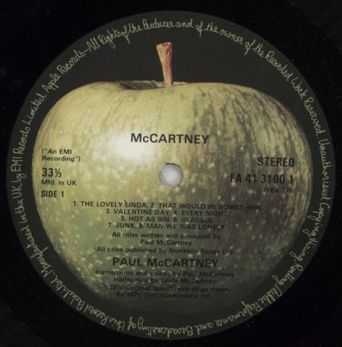 Paul McCartney and Wings McCartney vinyl LP album (LP record) UK MCCLPMC874038