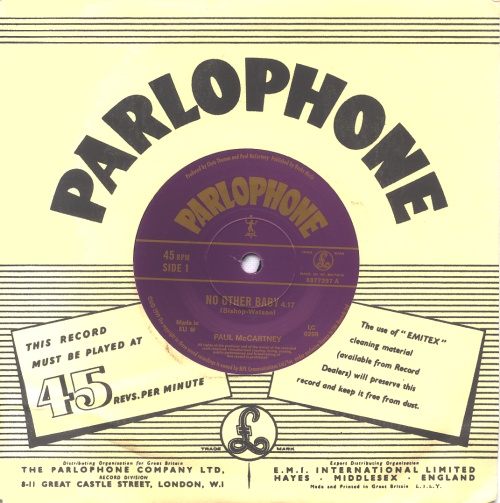 Paul McCartney and Wings No Other Baby 7" vinyl single (7 inch record / 45) UK MCC07NO146187