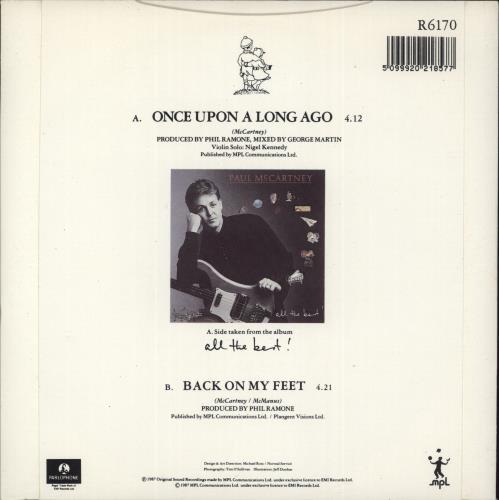 Paul McCartney and Wings Once Upon A Long Ago - solid 7" vinyl single (7 inch record / 45) UK MCC07ON592386
