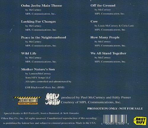 Paul McCartney and Wings Oobu Joobu Ecology CD album (CDLP) US MCCCDOO90461