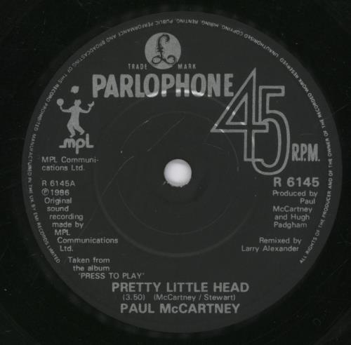 Paul McCartney and Wings Pretty Little Head 7" vinyl single (7 inch record / 45) UK MCC07PR70304
