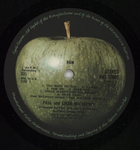 Paul McCartney and Wings Ram - 1st vinyl LP album (LP record) UK MCCLPRA249608
