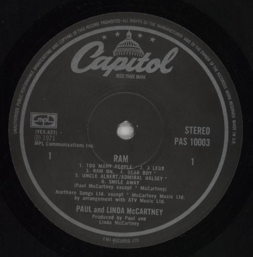 Paul McCartney and Wings Ram - 3rd vinyl LP album (LP record) UK MCCLPRA388151