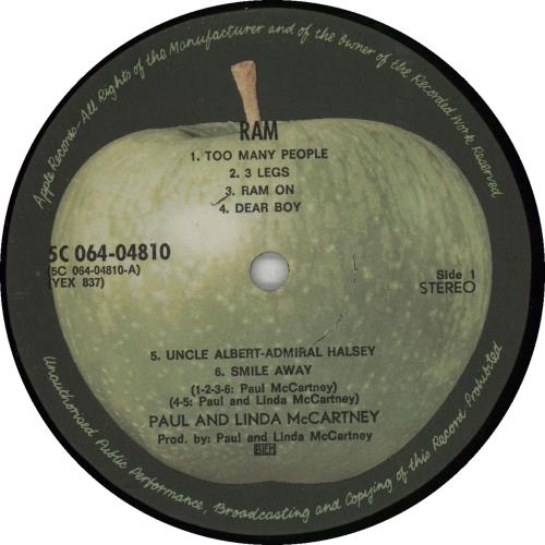 Paul McCartney and Wings Ram vinyl LP album (LP record) Dutch MCCLPRA660720