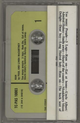 Paul McCartney and Wings Ram cassette album UK MCCCLRA759013