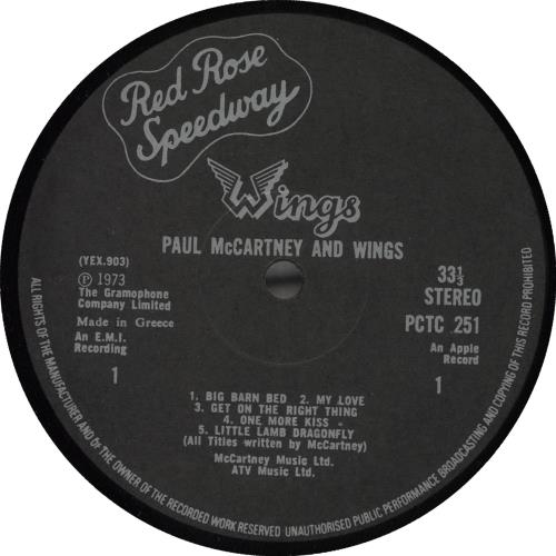 Paul McCartney and Wings Red Rose Speedway vinyl LP album (LP record) Greek MCCLPRE736886
