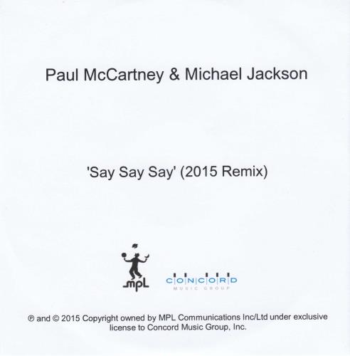 Paul McCartney and Wings Say Say Say CD-R acetate UK MCCCRSA691095
