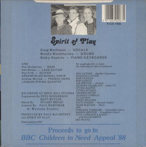 Paul McCartney and Wings Spirit Of Play 7" vinyl single (7 inch record / 45) UK MCC07SP30618