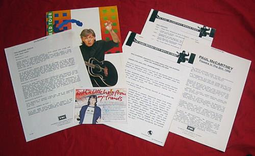 Paul McCartney and Wings The Paul McCartney World Tour media press pack Dutch MCCPPTH413332