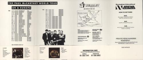Paul McCartney and Wings The Paul Mccartney World Tour tour programme UK MCCTRTH858293