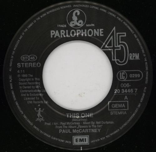 Paul McCartney and Wings This One 7" vinyl single (7 inch record / 45) Dutch MCC07TH755252