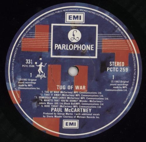 Paul McCartney and Wings Tug Of War - EX vinyl LP album (LP record) UK MCCLPTU771286