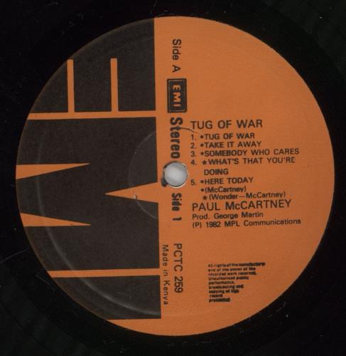 Paul McCartney and Wings Tug Of War vinyl LP album (LP record) Kenyan MCCLPTU891341