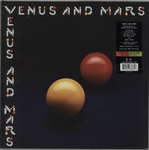 Paul McCartney and Wings Venus And Mars - 180gram Red / Yellow Vinyl + Sealed vinyl LP album (LP record) UK MCCLPVE688156