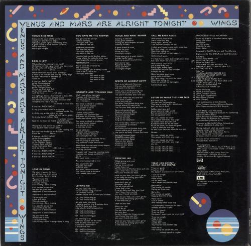 Paul McCartney and Wings Venus And Mars - Stickered Sleeve vinyl LP album (LP record) US MCCLPVE748908