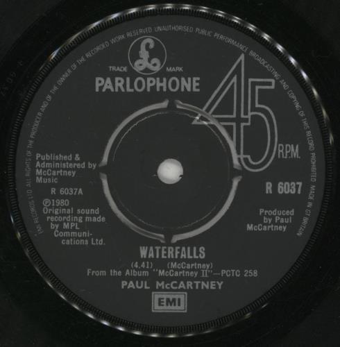 Paul McCartney and Wings Waterfalls 7" vinyl single (7 inch record / 45) UK MCC07WA46772