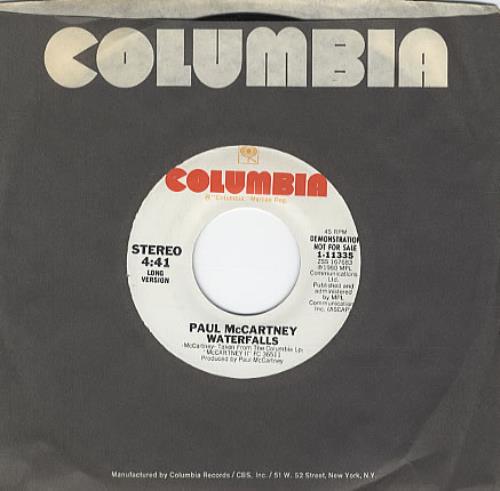 Paul McCartney and Wings Waterfalls 7" vinyl single (7 inch record / 45) US MCC07WA79007