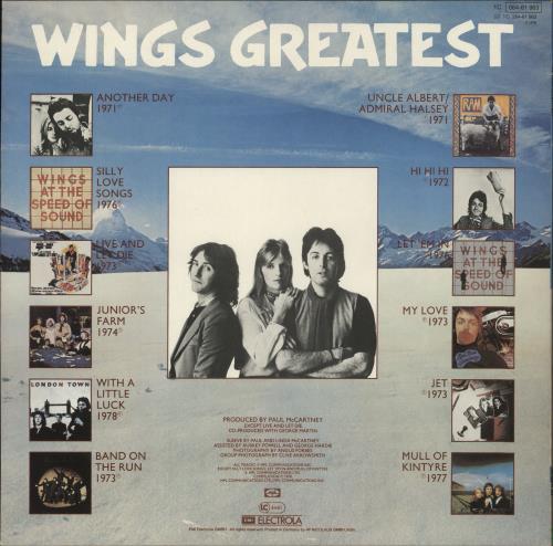 Paul McCartney and Wings Wings Greatest vinyl LP album (LP record) German MCCLPWI582412